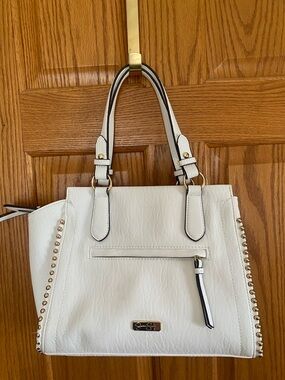 Jessica Simpson White Satchel with Gold Stud Detailing